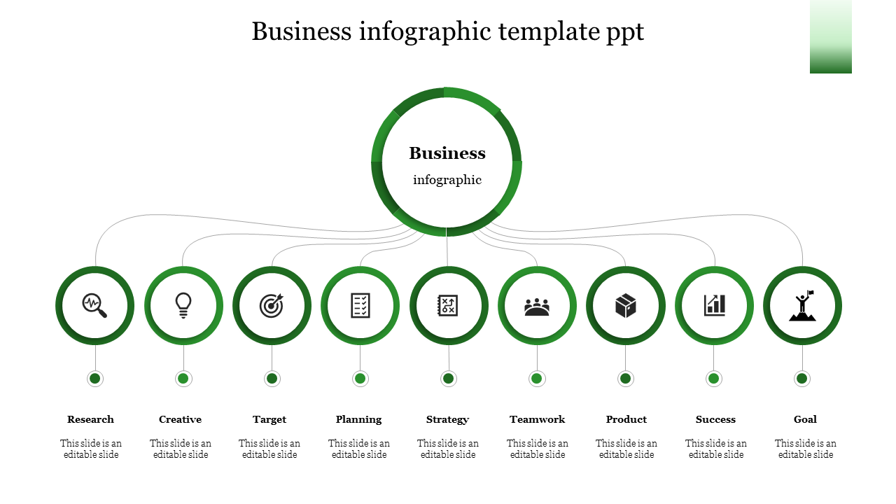 business infographic template ppt-Green